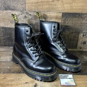 Doc Dr. Martens Smooth Leather Lace Up Mens Size 7 39 Womens 8 Boots 25345